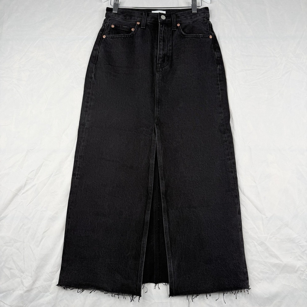 Pistola ALICE Los Angeles Black Denim Midi Skirt HIGH RISE SZ-26-NWT Cotton - Picture 2 of 16